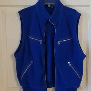 Blue Fleece Sleeveless Zip-Up Vest By Lizwear Size: M